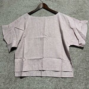 Harve Benard Woman’s Rose White Striped Linen Cotton Blend Blouse Size Medium